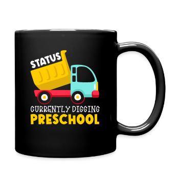 Les enfants retournent à l’école en train de creuser l’école maternelle - Mug uni - noir - Droite