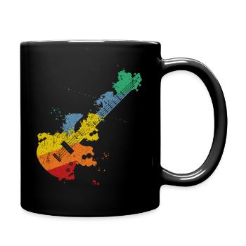 E-Gitarre Gitarrist Gitarrenspieler Gitarrenmotiv - Tasse einfarbig - Schwarz - Rechts