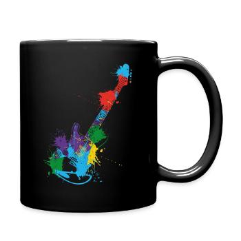 E-Gitarre Gitarrist Gitarrenspieler Gitarrenmotiv - Tasse einfarbig - Schwarz - Rechts