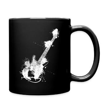Gitarrenspieler Gitarrenmotiv Silhouette Geschenk - Tasse einfarbig - Schwarz - Rechts