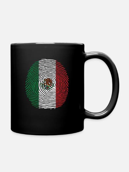 mexico flag fingerprint - Tasse einfarbig - Schwarz