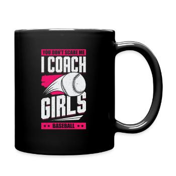 Damen Baseball Coach Baseballtrainer Geschenk - Tasse einfarbig - Schwarz - Rechts