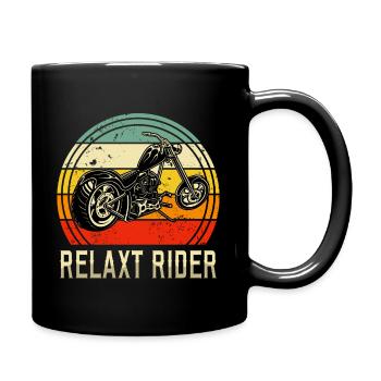 Relax Rider Rock Clothing Motorcycle Biker Vintage - Full Colour Mug - black - Right