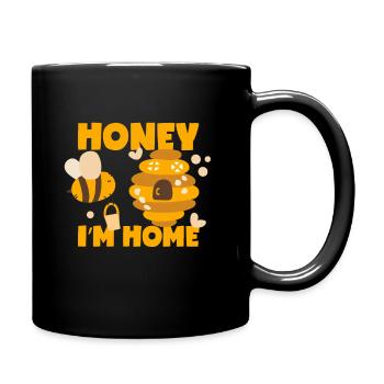 Honigbiene ist zu Hause - Tasse einfarbig - Schwarz - Rechts