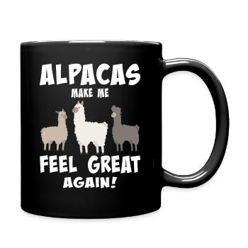 Les alpagas me font me sentir à nouveau bien - Mug uni - noir - Droite