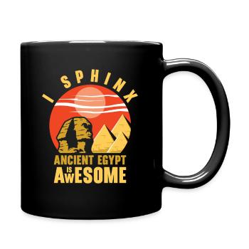 Egyptian Myth Ancient Hieroglyphs Symbols - Full Colour Mug - black - Right