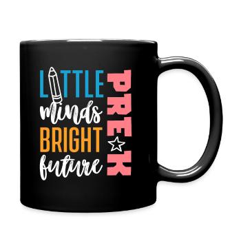Preschool Kids Back to School Little Minds Bright - Full Colour Mug - black - Right