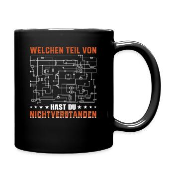 Elektriker Elektroniker Handwerker Geschenk - Tasse einfarbig - Schwarz - Rechts