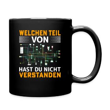 Elektriker Elektroniker Geschenkidee - Tasse einfarbig - Schwarz - Rechts