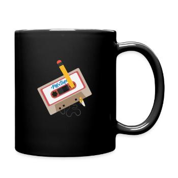 Kasette Mixtape 90s Oldschool - Tasse einfarbig - Schwarz - Rechts