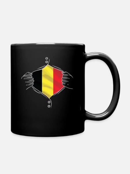 drapeau belge fier - Mug uni - noir