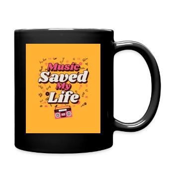 MUSIC SAVED MY LIFE - Tasse einfarbig - Schwarz - Rechts