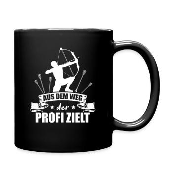 Bogensport Bogenschießen Geschenk Männer - Tasse einfarbig - Schwarz - Rechts