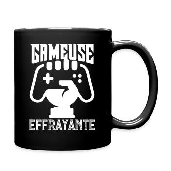 Cadeau femme Gameuse effrayante - Mug uni - noir - Droite