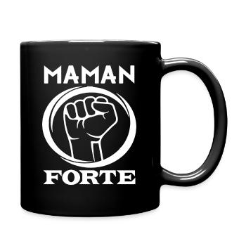 Cadeau femme Maman Forte - Mug uni - noir - Droite
