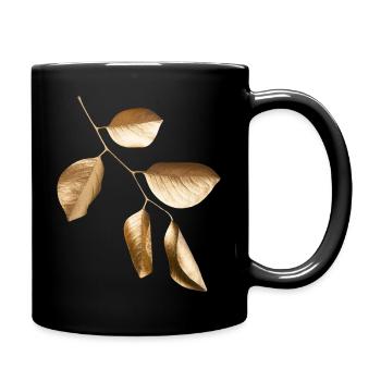 Goldener Ast - Tasse einfarbig - Schwarz - Rechts