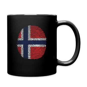 norway flag fingerprint - Tasse einfarbig - Schwarz - Rechts