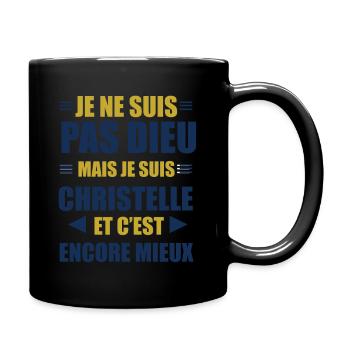Cadeau femme pour christelle - Mug uni - noir - Droite