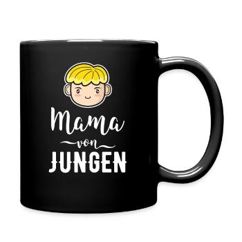 Mama von Jungen Geschenk Mutter Muttertag - Tasse einfarbig - Schwarz - Rechts