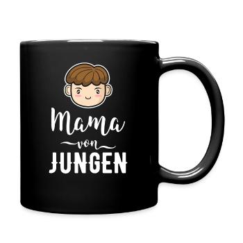 Mama von Jungen Geschenk Mutter Muttertag - Tasse einfarbig - Schwarz - Rechts