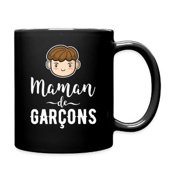 Mama von Jungen Geschenk Mutter Muttertag - Tasse einfarbig - Schwarz - Rechts