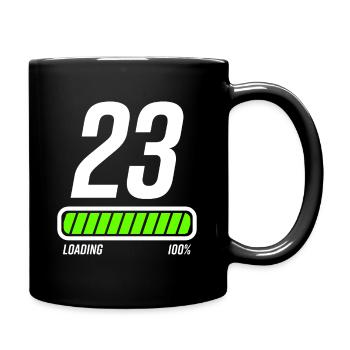 23. Geburtstag 23 Jahre Geburtstag - Tasse einfarbig - Schwarz - Rechts