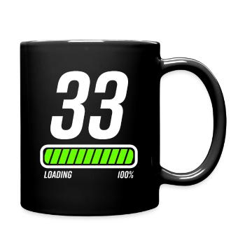 33 Jahre Jubiläum Glückwunsch - Tasse einfarbig - Schwarz - Rechts