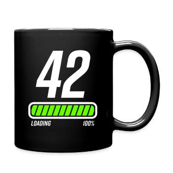 42. Geburtstag 42 Jahre - Tasse einfarbig - Schwarz - Rechts