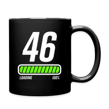 46. Geburtstag 46 Jahre - Tasse einfarbig - Schwarz - Rechts