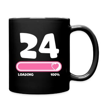 24. Geburtstag 24 Jahre - Tasse einfarbig - Schwarz - Rechts