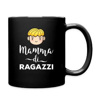 Mama von Jungen Geschenk Mutter Muttertag - Tasse einfarbig - Schwarz - Rechts
