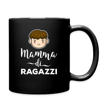 Mama von Jungen Geschenk Mutter Muttertag - Tasse einfarbig - Schwarz - Rechts