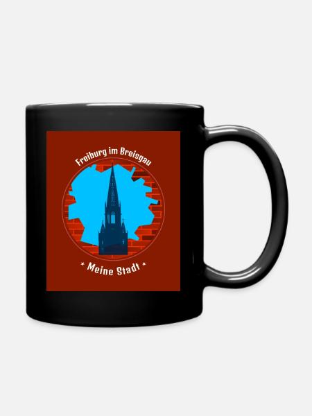 Freiburg im Breisgau - Meine Stadt - Münsterturm - Tasse einfarbig - Schwarz