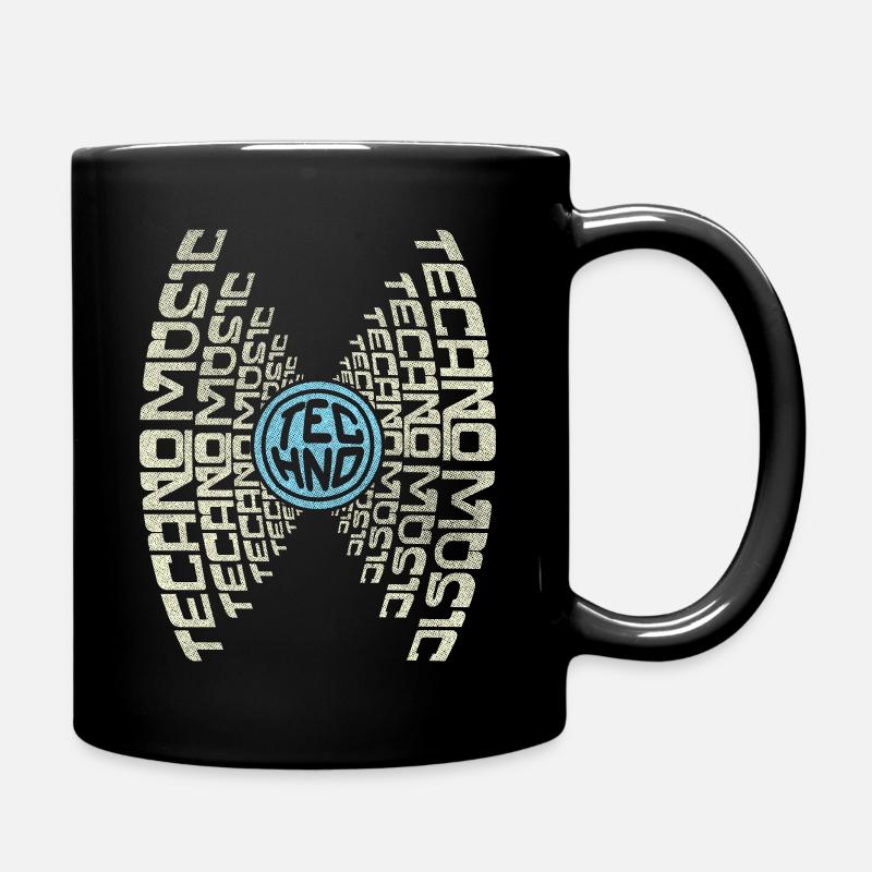 GIVE ME TECHNO MUSIC | Text Grafik Techno Shirt - Tasse einfarbig - Schwarz