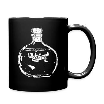 Astronaut in bottle - Full Colour Mug - black - Right