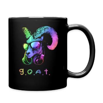 El animal de música de cabra genial y divertido - Mug uni - noir - Droite
