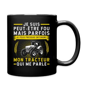 Tracteur Qui Parle Humour Fermier Agriculteur - Mug uni - noir - Droite