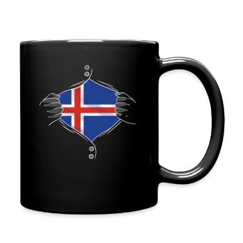 empreinte digitale du drapeau islandais - Mug uni - noir - Droite