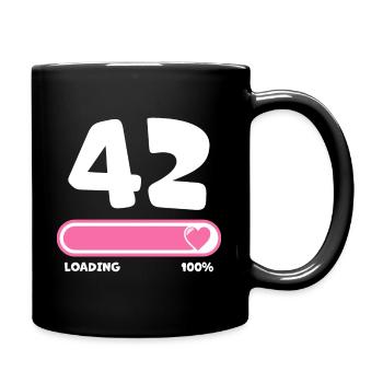 42. Geburtstag 42 Jahre - Tasse einfarbig - Schwarz - Rechts
