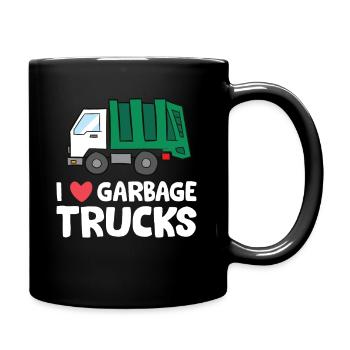Recycling Garbage Truck I Love Garbage Trucks - Tasse einfarbig - Schwarz - Rechts