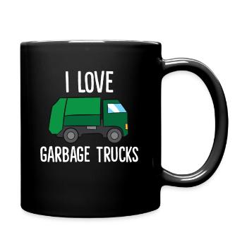 J’adore les camions à ordures - Mug uni - noir - Droite