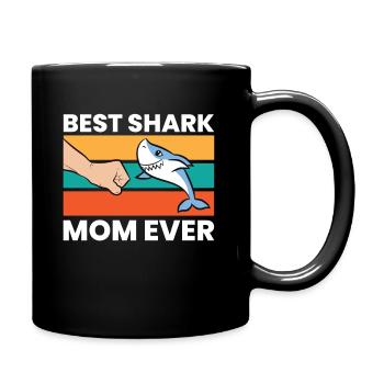 Shark Lover Mama Meilleure maman requin de tous les temps - Mug uni - noir - Droite