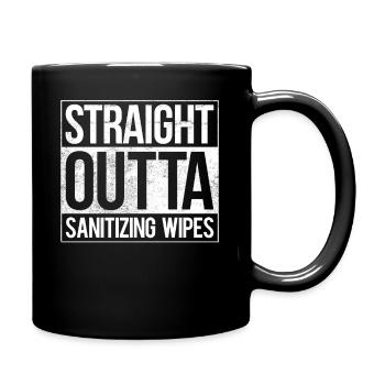 Straight Outta Sanitizing Wipes - Full Colour Mug - black - Right