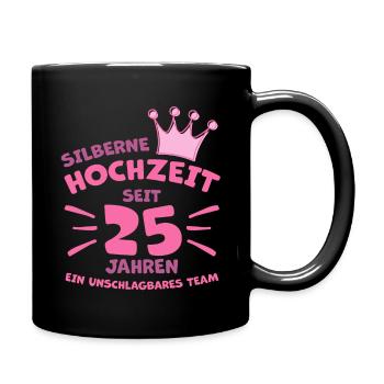 Silberhochzeit Verheiratet Ehepaar - Tasse einfarbig - Schwarz - Rechts
