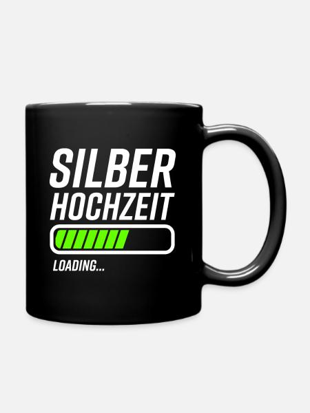 Silberhochzeit 25 Jahre Verheiratet Jubiläum - Tasse einfarbig - Schwarz