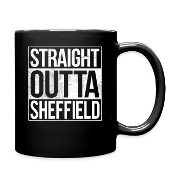 Straight Outta Sheffield England - Full Colour Mug - black - Right