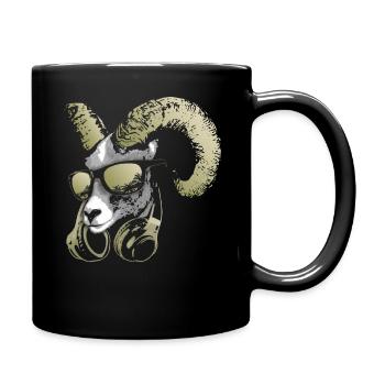 DJ Goat Bling Bling Music Animal con auriculares - Mug uni - noir - Droite