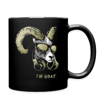 The Goat Bling Cool and Funny Music Animal with - Full Colour Mug - black - Right