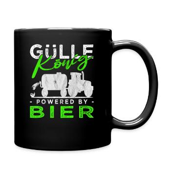 Güllekönig & Gülle Landwirt Sprüche Bauernhof - Tasse einfarbig - Schwarz - Rechts