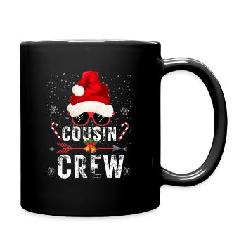 Cousin Crew Santa Christmas Family Matching Pajama - Full Colour Mug - black - Right